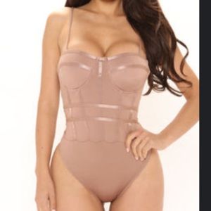 Haute Monde Bustier Bodysuit with Padded Cups - L